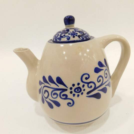 Vintage Glazed Ceramic Teapot image number 2