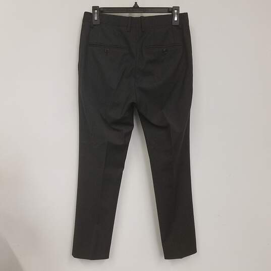 Womens Dark Gray Pleated Front Slash Pockets Formal Dress Pants Size 44 image number 2