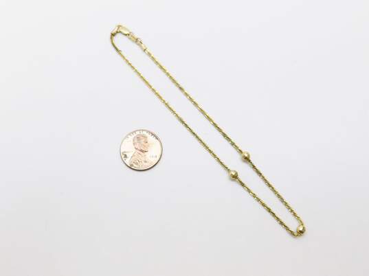 10K Yellow Gold Faceted Ball Margarita Chain Anklet 1.9g image number 4
