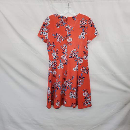 Vince Camuto Coral Floral Patterned Fit & Flare Shift Dress WM Size 10 image number 2