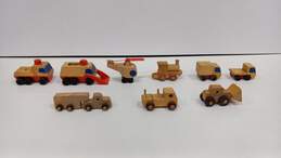 Bundle of 9 Vintage Mattel, The Montgomery Schoolhouse Inc, And Homemade Wooden Car and Truck Toys alternative image