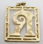 14K Yellow Gold Square Textured Initial R Pedant 3.1g image number 2