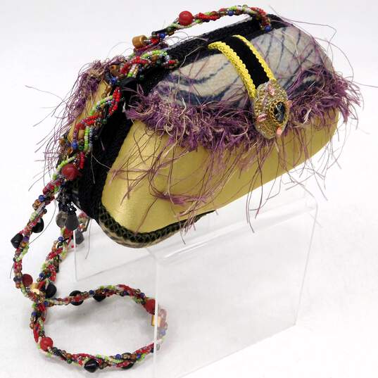 Mary Frances Handbag Crossbody Bag Purse Beaded Feather Accents image number 2