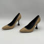 Womens Lanea Beige Leather Pointed Toe Slip-On Spool Pump Heels Size 9.5 M image number 3