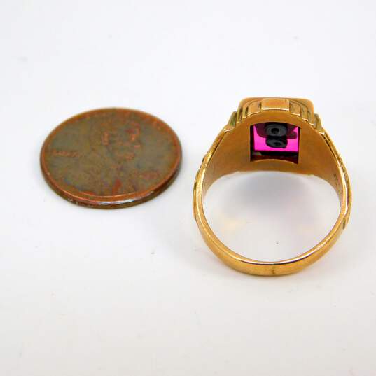 Vintage 10K Yellow Gold Ruby 1958 Class Ring 6.8g image number 6