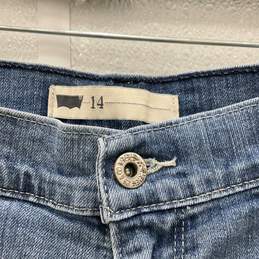Womens Blue Denim Medium Wash 5-Pocket Design Roll Up Capri Jeans Size 14 alternative image