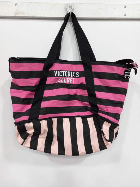 Victoria's Secret Large Black & Pink Tote Bag image number 1