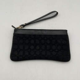 Womens Black Inner Pocket Quilted Fashionable Zipper Wristlet Wallet