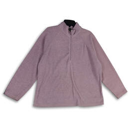 Womens Lavender Fleece Mock Neck Long Sleeve Half Zip Jacket Size XXL