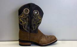 Qako Brown Square Toe Western Boot Men 10