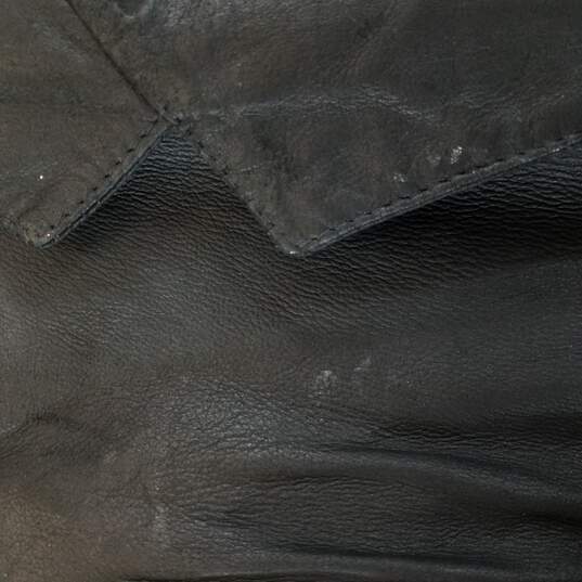 Remy Leather Men Black Leather Jacket 46 image number 8