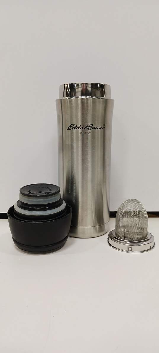 Eddie Bauer Black & Silver Thermos w/Carrying Case image number 2