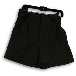 NWT Womens Green Flat Front Pockets Elastic Waist 5" Chino Shorts Size 8 alternative image