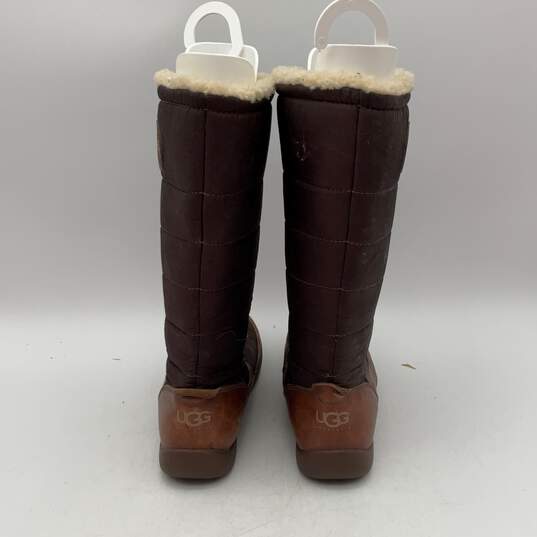 Ugg Womens Brown Round Toe Mid Calf Lace-Up Winter Boots Size 8 image number 4