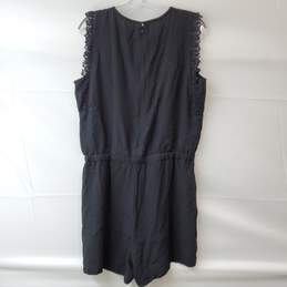 Loft Black Crochet Lace Sleeveless Romper Shorts Women's Size M alternative image
