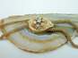 Vintage 14k Yellow Gold Etched Shield Opal Tassel Lariat Necklace 33.5g image number 9
