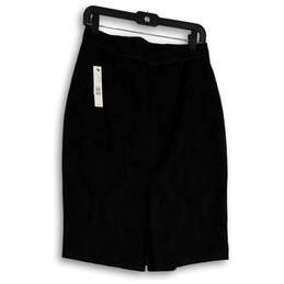 NWT Womens Black Textured Flat Front Straight And Pencil Skirt Size 8