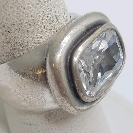 Sterling Silver Crystal Sz 8.5 Ring 17.0g image number 2