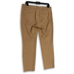 Womens Beige Flat Front Pockets Straight Leg Trouser Pants Size 8 alternative image