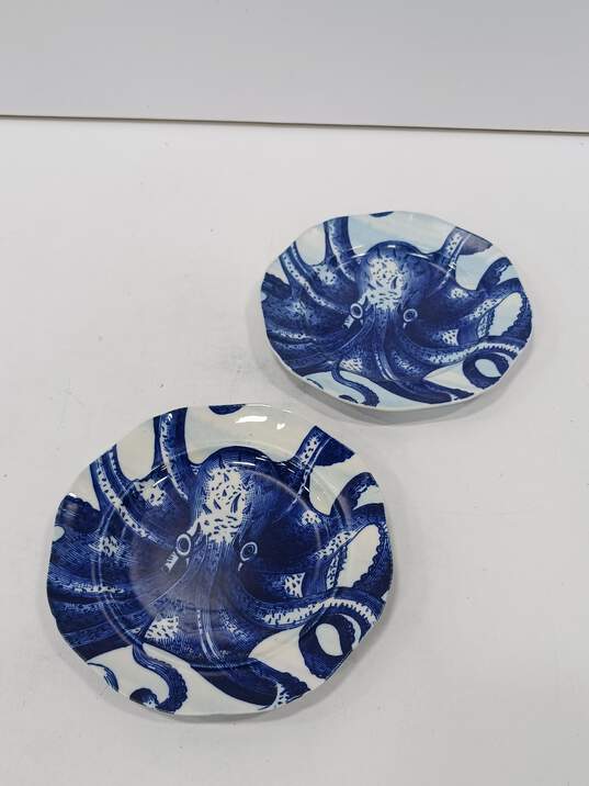 10pc. Bundle of Anthropologie From the Deep Blue Dinner Plates/ Salad/Tea Cup Stoneware Set image number 4