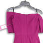 NWT Womens Purple Off The Shoulder Knee Length Back Zip Sheath Dress Size 2 image number 4