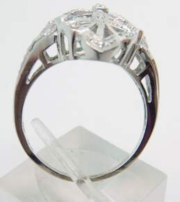 10K White Gold Diamond Ornate Filigree Ring 4.0g alternative image