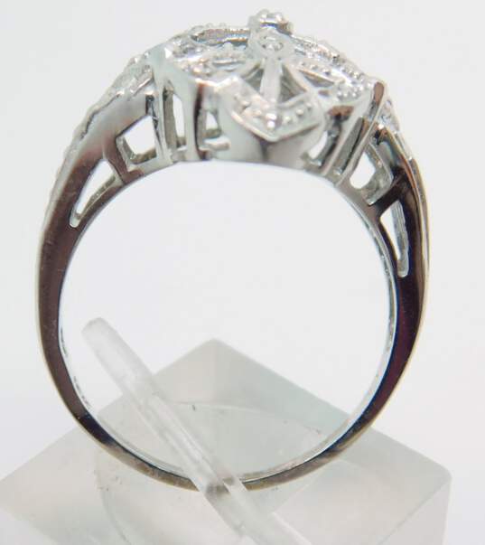 10K White Gold Diamond Ornate Filigree Ring 4.0g image number 2