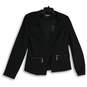 NWT Women Black Long Sleeve Zipper Pocket Open Front Blazer Size 8 image number 1