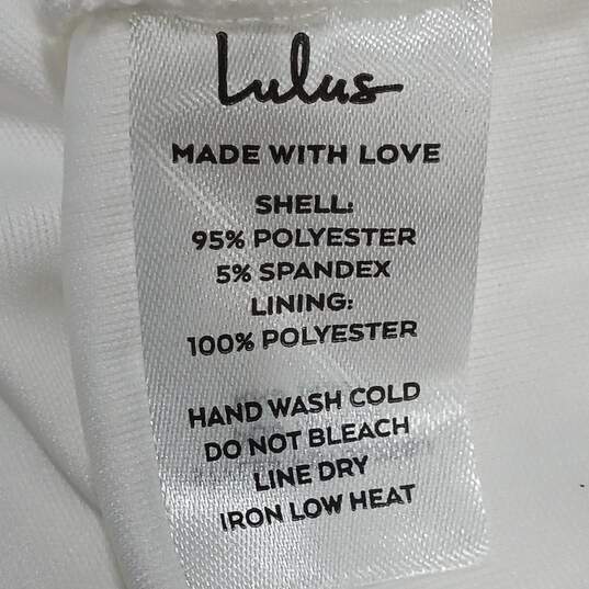 Lulus Women's White Sleeveless Crepe Ruched Mini Dress Size S image number 4