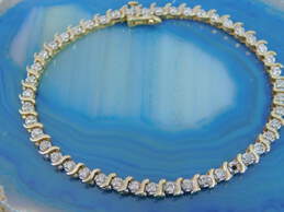 10K Yellow Gold 0.67 CTTW Diamond Tennis Bracelet 6.0g
