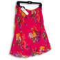NWT Womens Pink Floral Stretch Knee Length Pull-On A-Line Skirt Size 10 image number 4