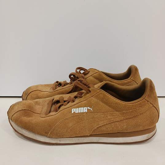 Mens  Brown Suede Lace Up Low Top Sneaker Shoes Size 12 image number 3