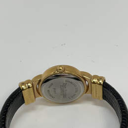 Designer Joan River Gold-Tone Stainless Leather Strap Analog Wristwatch