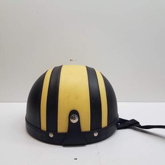 YH Chenshi Leather Covered Motorcycle Helmet Sz. M image number 2