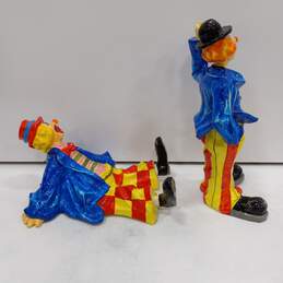 Bundle of 2 Vintage Paper Mache Clowns alternative image