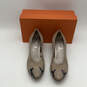 Womens Beige Leather Animal Print Slip-On Block Pump Heels Size EUR 42 image number 1