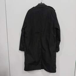 Mens Black Pockets Long Sleeve Collar Removable Liner Raincoat Size 42R alternative image