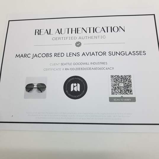 AUTHENTICATED Marc Jacobs Red Lens Aviator Sunglasses image number 7