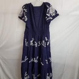 Anthropologie Women's Somerset Maxi Dress Embroidered Navy Edition Size XL alternative image