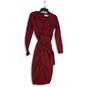 Altuzarra Womens Red Tassel V-Neck Long Sleeve Back Zip Wrap Dress Size Small image number 1