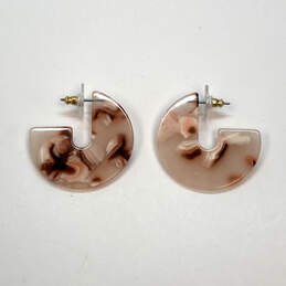 Designer J. Crew Silver-Tone Push Lock Fashionable  Hoop Earrings alternative image