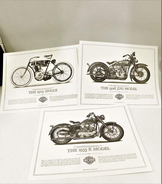 Set of 5 Five Harley Davidson Cornerstone Collection Prints 1903-2003 16in x 20in image number 4