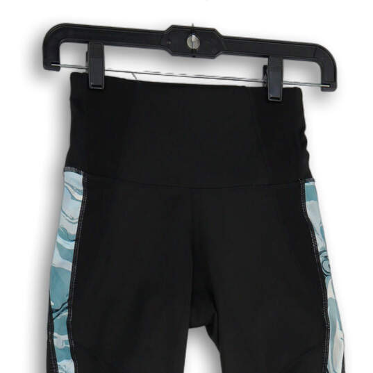 Womens Black Elastic Waist Zip Pocket Pull-On Compression Leggings Size XXS image number 3