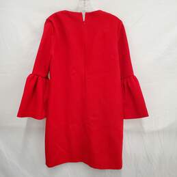 NWT Studio WM's Pure Wool Red Cocktail Dress w Bell Sleeves Size 38 R alternative image