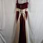 Bill Levkoff Red/Cream Two Toned Belted Satin Prom Bridal Gown Dress Size 8 image number 2