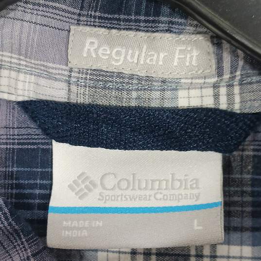 Columbia Men's Blue Plaid Button Up Size L image number 3