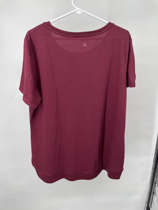 Womens Wine Short Sleeve Round Neck Sport T-Shirt Size XL T-0528908-F image number 3