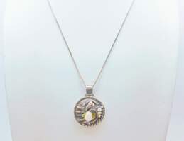 Brutalist Sterling Silver Pearl Pendant Necklace & Brooch 35.8g alternative image