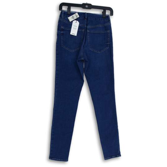 NWT Express Womens Blue Denim Medium Wash High Rise Skinny Jeans Sz S Reg 0/2/4 image number 2