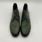 Mens Green Leather Cap Toe Lace-Up Classic Ankle Chukka Boots Size 10.5 image number 4